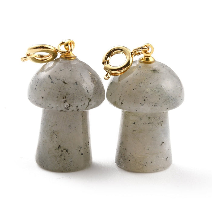 Labradorite Mushrooms Pendant, 5 Pieces in a Pack