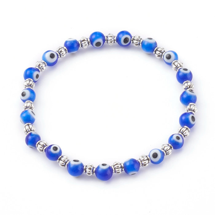 Nazar (Evil Eye) Bracelet, Lampwork Beads, 10 Pieces in a Pack