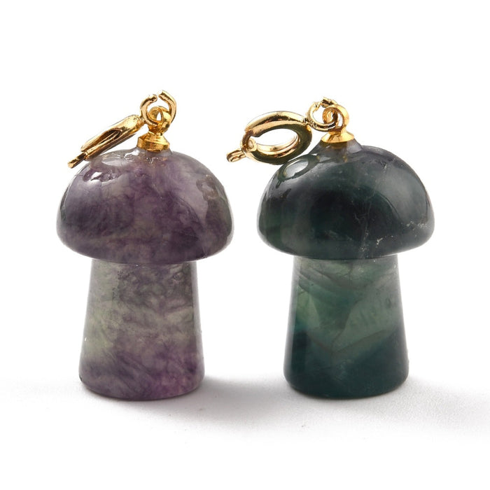 Fluorite Mushrooms Pendant, 5 Pieces in a Pack