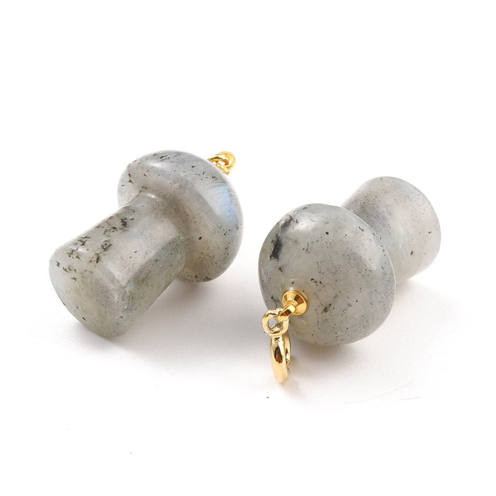 Labradorite Mushrooms Pendant, 5 Pieces in a Pack