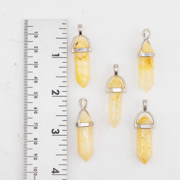 Citrine Point Shape Pendants, 0.30" x 1.5" Inch, 5 Pieces in a Pack, #061