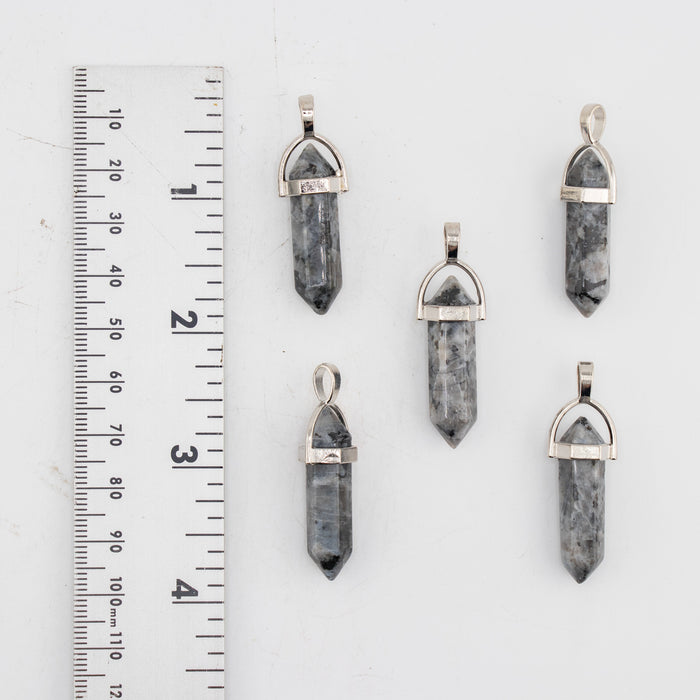 Larvikite Point Shape Pendants, 0.30" x 1.5" Inch, 5 Pieces in a Pack, #005
