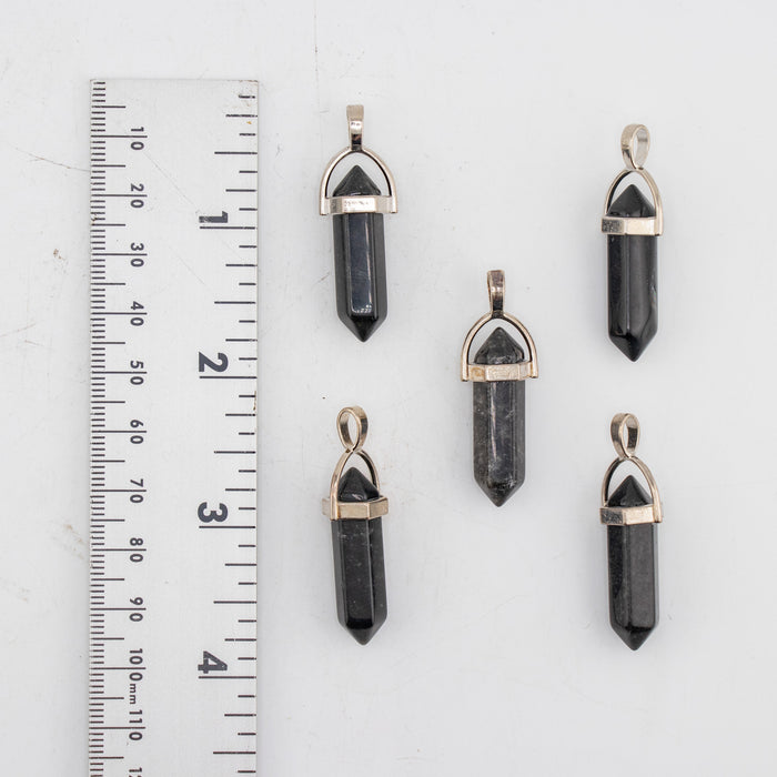 Lava Stone Point Shape Pendants, 0.30" x 1.5" Inch, 5 Pieces in a Pack, #003