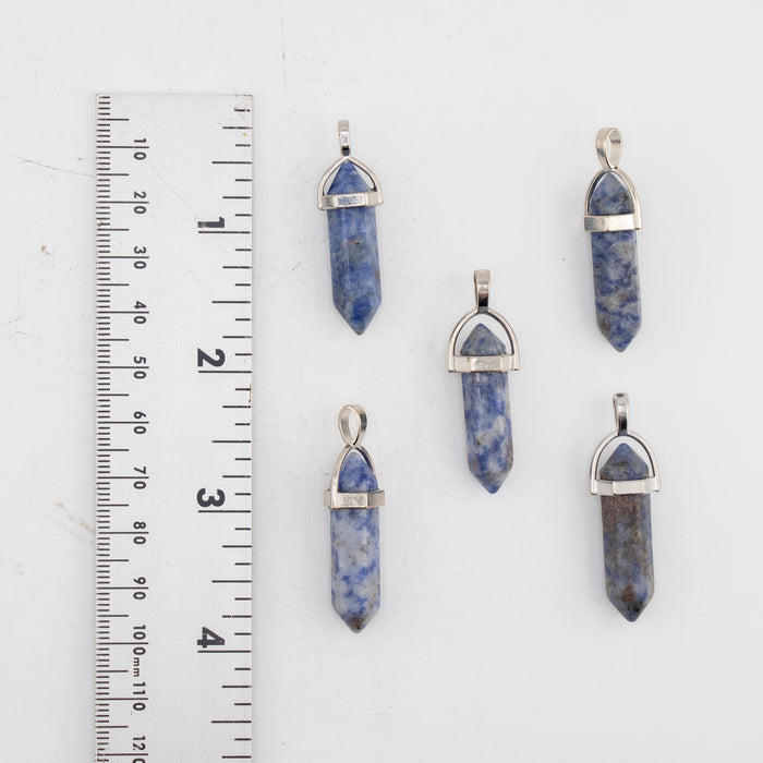 Spot Jasper Point Shape Pendants, 0.30" x 1.5" Inch, 5 Pieces in a Pack, #029