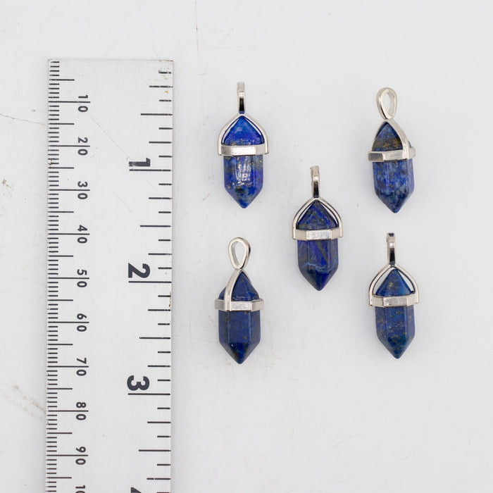 Mini Lapis Lazuli Point Pendant, 5 Pieces in a Pack
