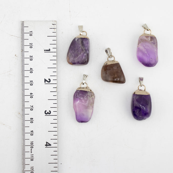 Amethyst Mixed Shape Pendants, Extra Quality, 5 Pieces in a Pack, #074