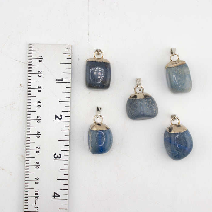 Blue Aventurine Mixed Shaped Pendants, 5 Pieces in a Pack, #071