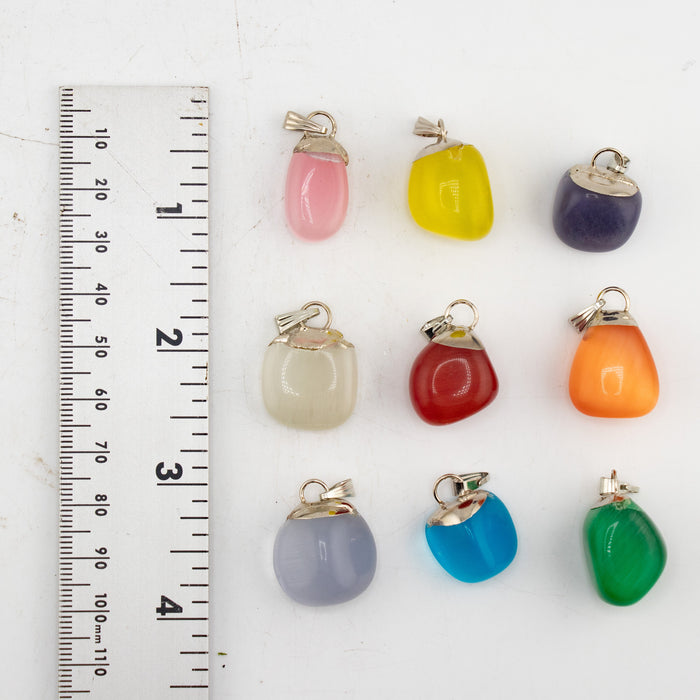 Cat's Eye Mixed Shape Pendants, 0.55" x 1.10" Inch, 5 Pieces in a Pack, #056