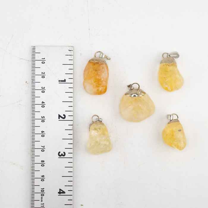 Citrine Mixed Shape Pendants, 5 Pieces in a Pack, #095