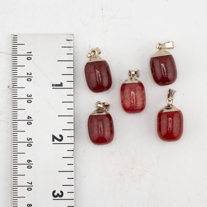 Dyed Dragon Veins Agate Shaped Pendants, 0.50" x 0.90" Inch, 5 Pieces in a Pack, #037