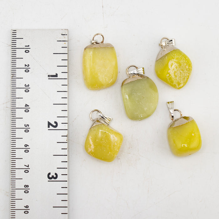 Jade Mixed Shape Pendants, 0.55" x 1.10" Inch, 5 Pieces in a Pack, #061