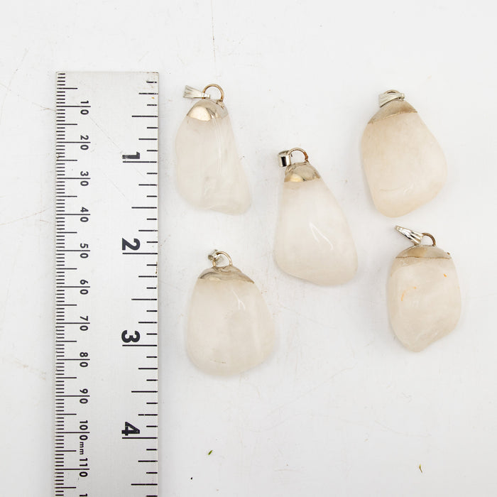 Milky Quartz Mixed Shape Pendants, 5 Pieces in a Pack, #085