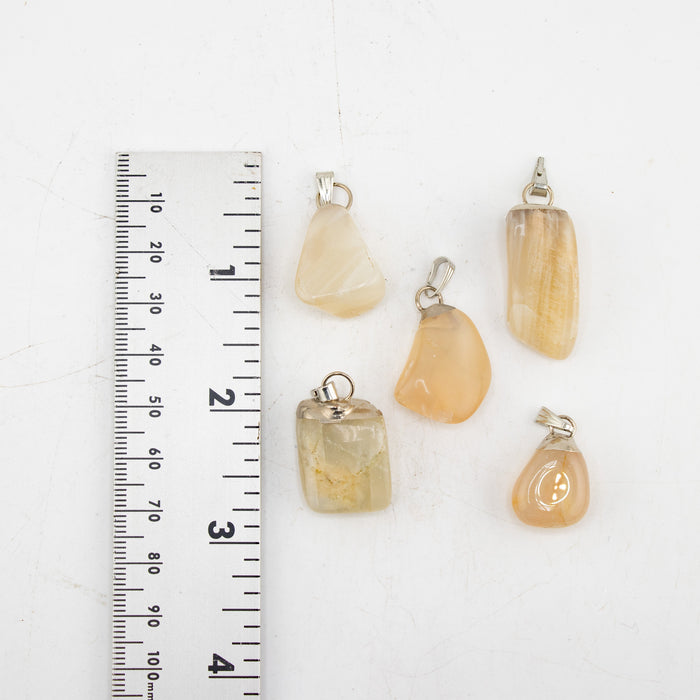 Moonstone Mixed Shape Pendants, 0.55" x 1.10" Inch, 5 Pieces in a Pack, #042