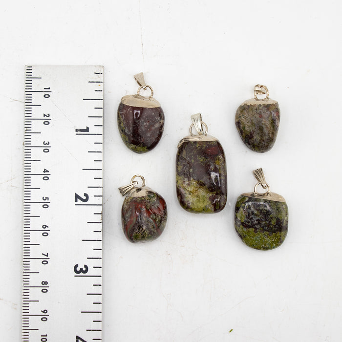 Moss Agate Mixed Shape Pendants, 5 Pieces in a Pack, #002