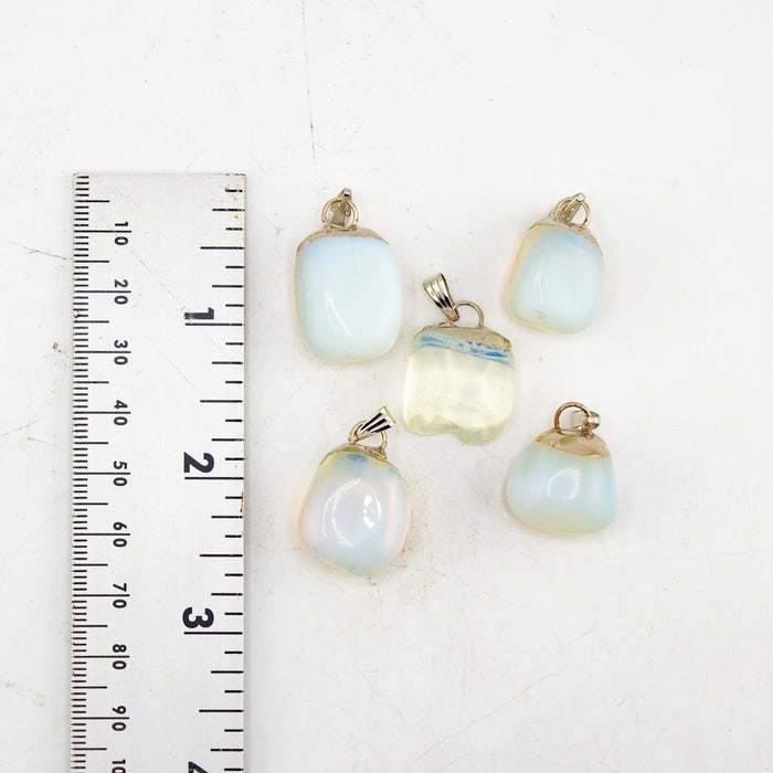 Opalite Mixed Shape Pendants, 0.70" x 1.15" Inch, 5 Pieces in a Pack, #026