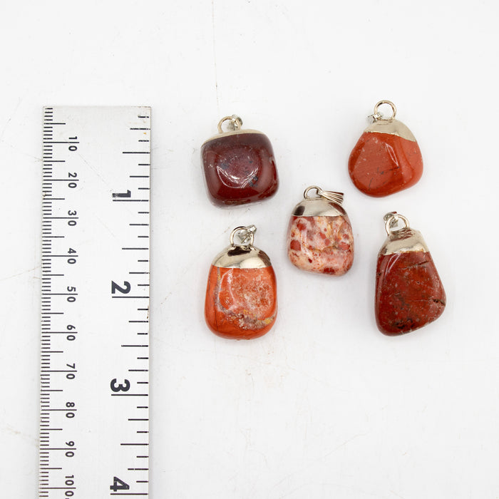 Red Jasper Mixed Shape Pendants, 5 Pieces in a Pack, #080