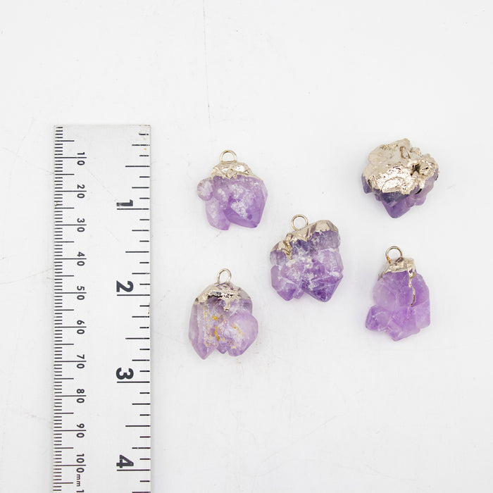 Amethyst Raw Pendants, 5 Pieces in a Pack