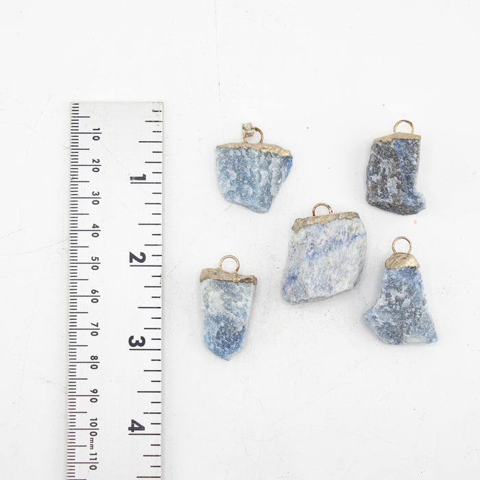 Blue Aventurine Raw Pendants, 5 Pieces in a Pack