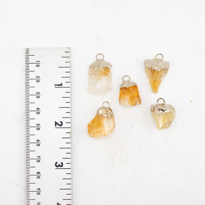Citrine Raw Pendants,5 Pieces in a Pack