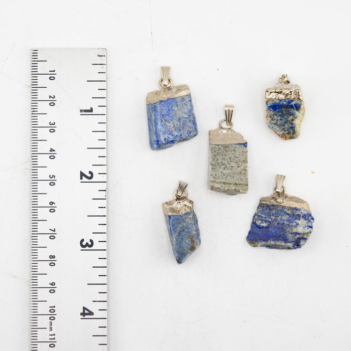 Lapis Lazuli Raw Pendants, 5 Pieces in a Pack, #009
