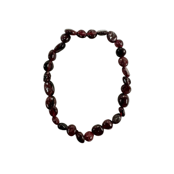 Garnet, Metal Free Bracelet, Nugget Beads (6-8mm), 5 Pieces in a Pack