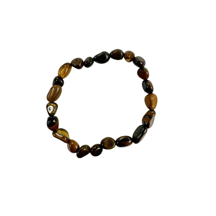 Tigers Eye, Metal Free Bracelet, Nugget Beads (6-8mm), 5 Pieces in a Pack