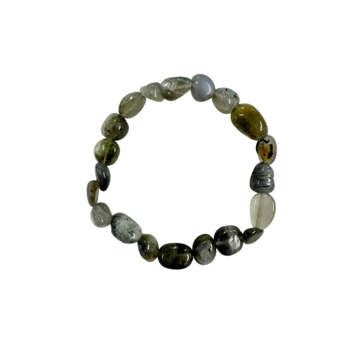 Labradorite, Metal Free Bracelet, Nugget Beads (6-8mm), 5 Pieces in a Pack