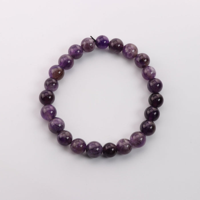 Amethyst, Metal Free Bracelet, 8mm, 5 Pieces in a Pack