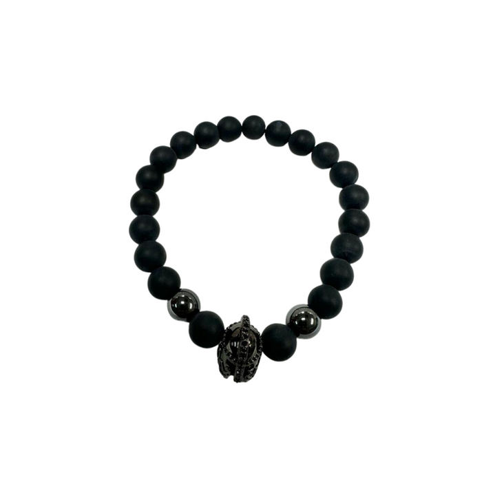 Frosted Onyx Bracelet, 8mm, 5 Pieces in a Pack