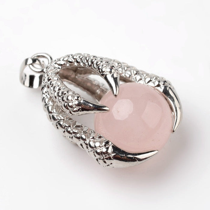 Rose Quartz Dragon Claw Pendant, 5 Pieces in a Pack