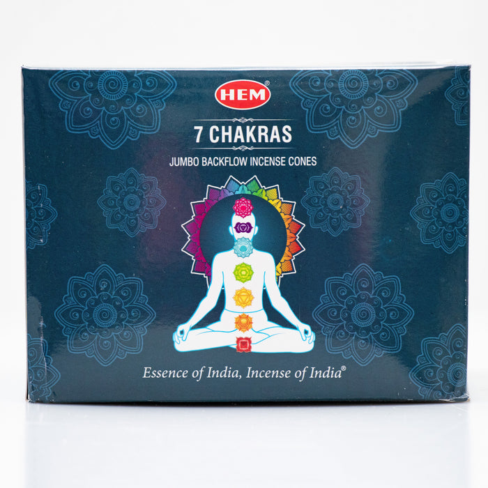 HEM  7 Chakra Backflow Cones,  12 Pack  (20 cones each pack)