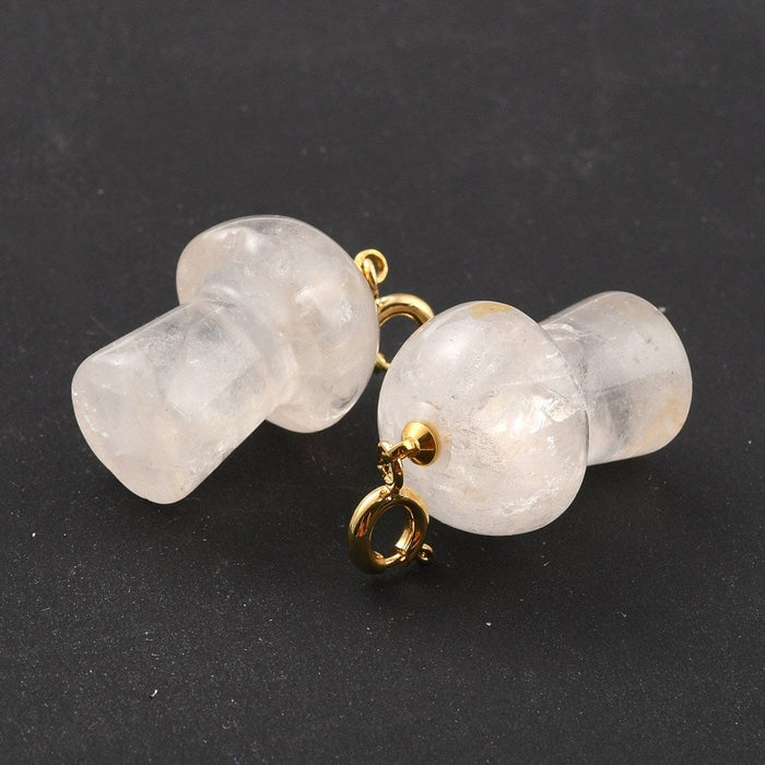 Clear Quartz Mushrooms Pendant, 5 Pieces in a Pack