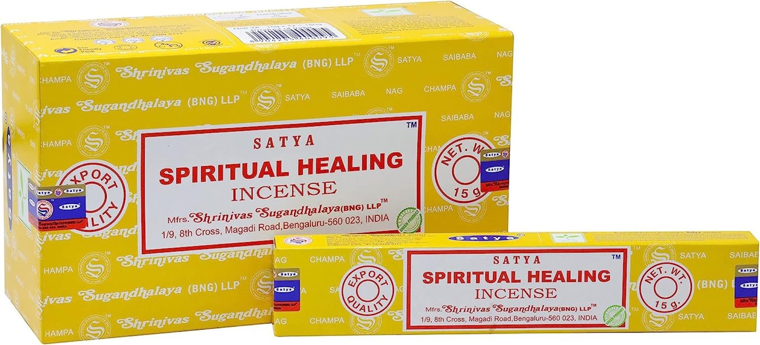 Satya Spiritual Healing, Incense Sticks, 15 grams in one Pack, 12 Pack Box