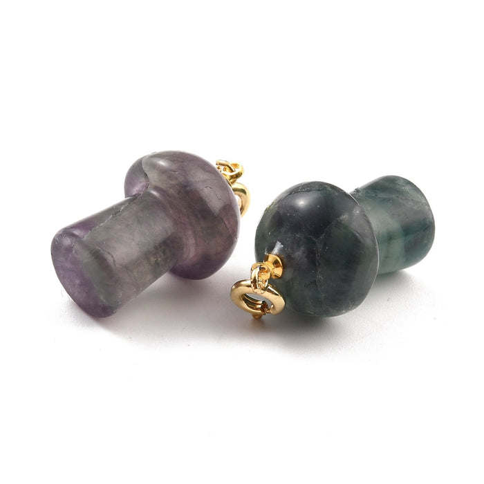 Fluorite Mushrooms Pendant, 5 Pieces in a Pack