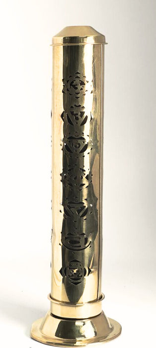 Brass Tower Incense Stick Burner, Seven Chakra, 12", 1 Piece