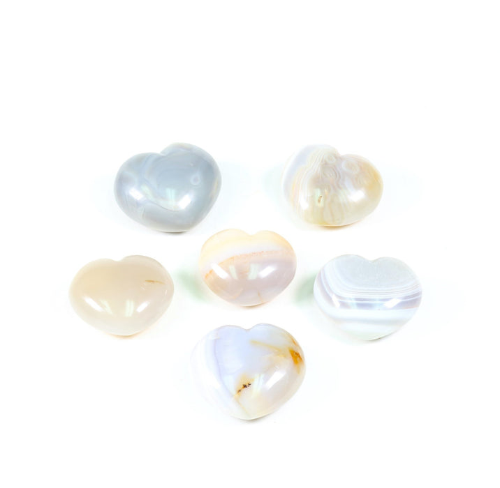 Agate Heart Shaped,  ~2.5" Inch, 100-200 gr, 1 Piece #016