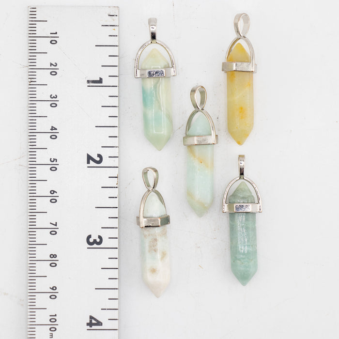 Amazonite Point Shape Pendants, 0.30" x 1.5" Inch, 5 Pieces in a Pack, #067