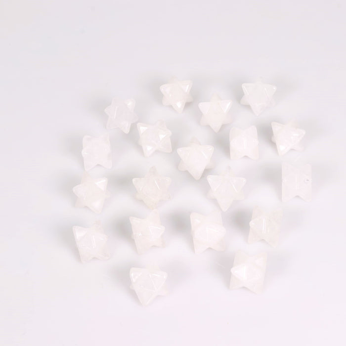 Clear Quartz Merkaba Stars, 20mm, 10 Pieces in a Pack, #007