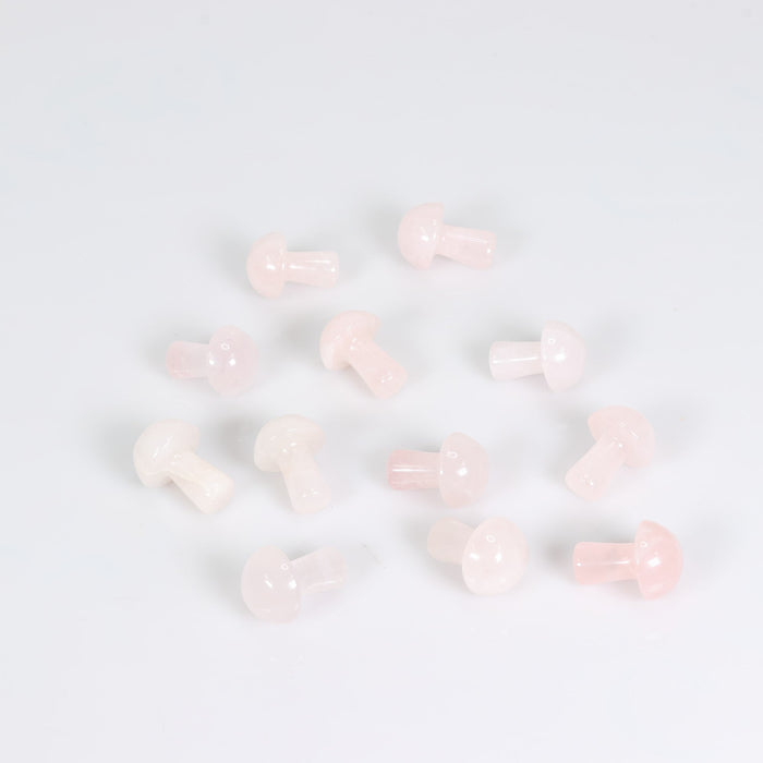 Rose Quartz Mushrooms, 20mm, 10 Pieces in a Pack, #012