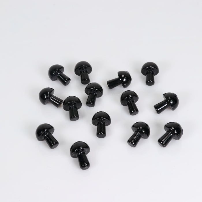 Obsidian Mushrooms, 20mm, 10 Pieces in a Pack, #012