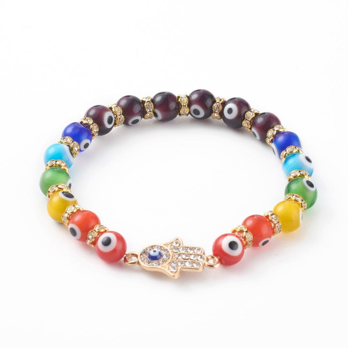 Lampwork Bracelet, 8mm, 5 Pieces in a Pack