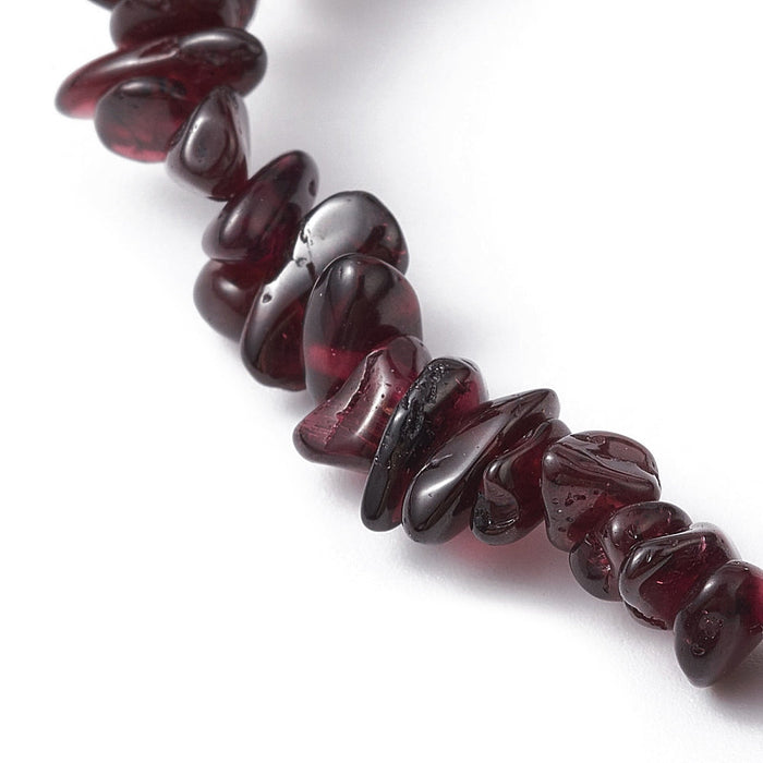 Garnet Chipped Stone Bracelet, 5 Pieces in a Pack