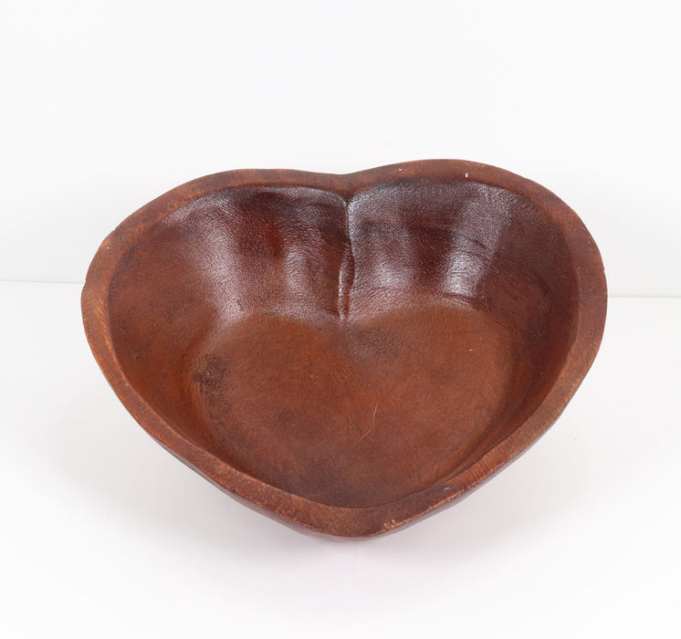 Heart Shaped Wood Bowl, 8" Inch, Medium Size