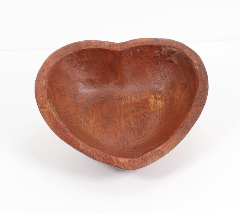 Heart Shaped Wood Bowl, 6" Inch, Small Size