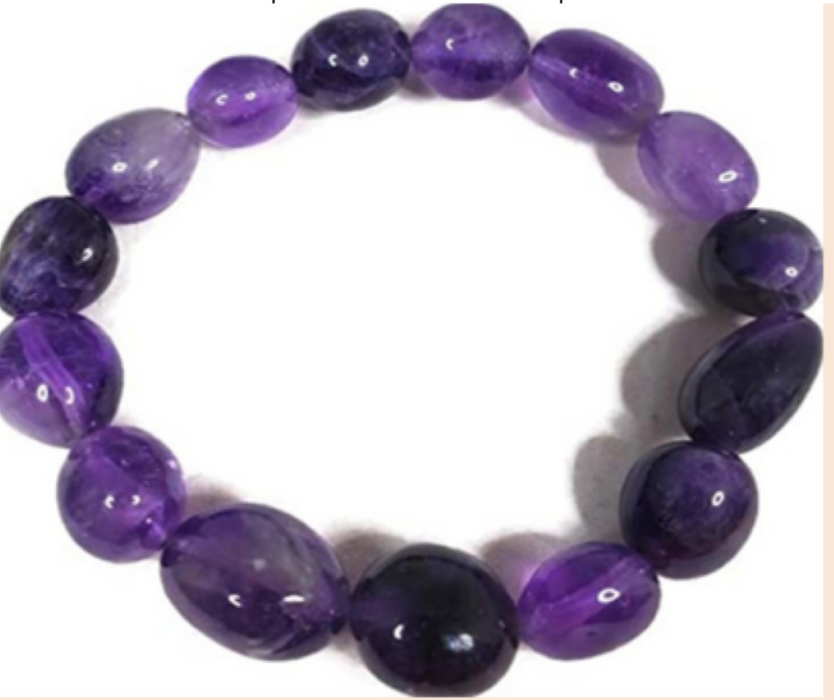 Amethyst, Metal Free Bracelet, Nugget Beads (6-8mm), 5 Pieces in a Pack