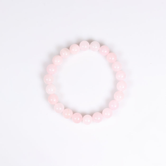 Quartz (Rose), Metal Free Bracelet, 8mm, 5 Pieces in a Pack