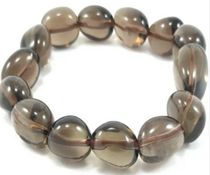 Smoky Quartz, Metal Free Bracelet, Nugget Beads (6-8mm), 5 Pieces in a Pack