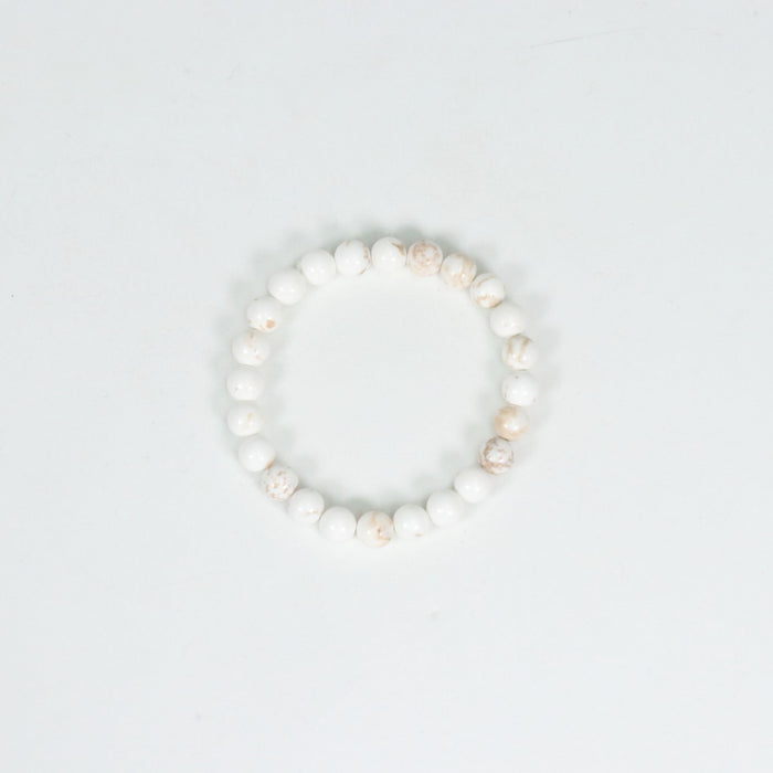 Magnesite, Metal Free Bracelet, 8mm, 5 Pieces in a Pack