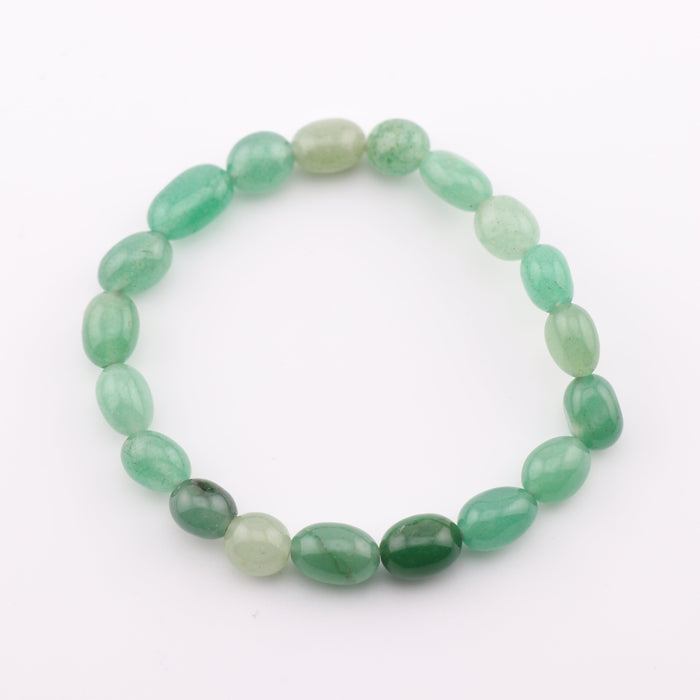 Green Aventurine, Metal Free Bracelet, Nugget Beads (6-8mm), 5 Pieces in a Pack