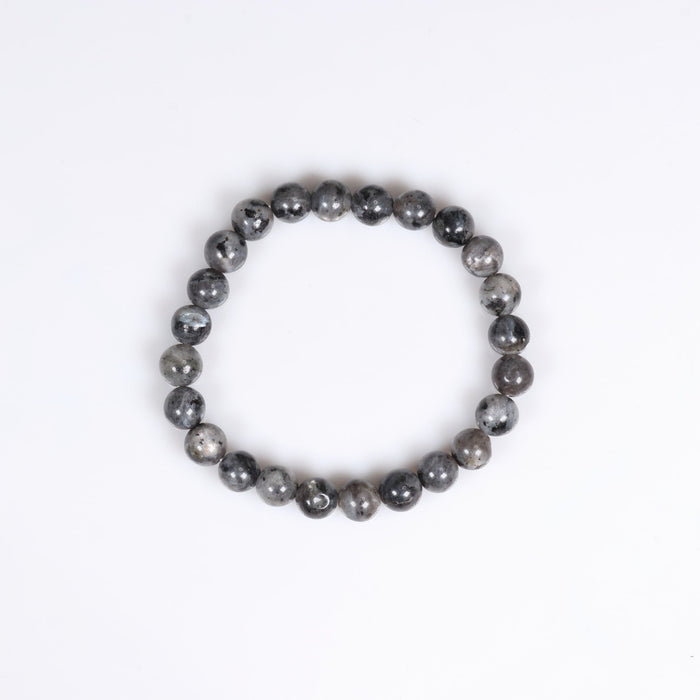 Larvikite, Metal Free Bracelet, 8mm, 5 Pieces in a Pack